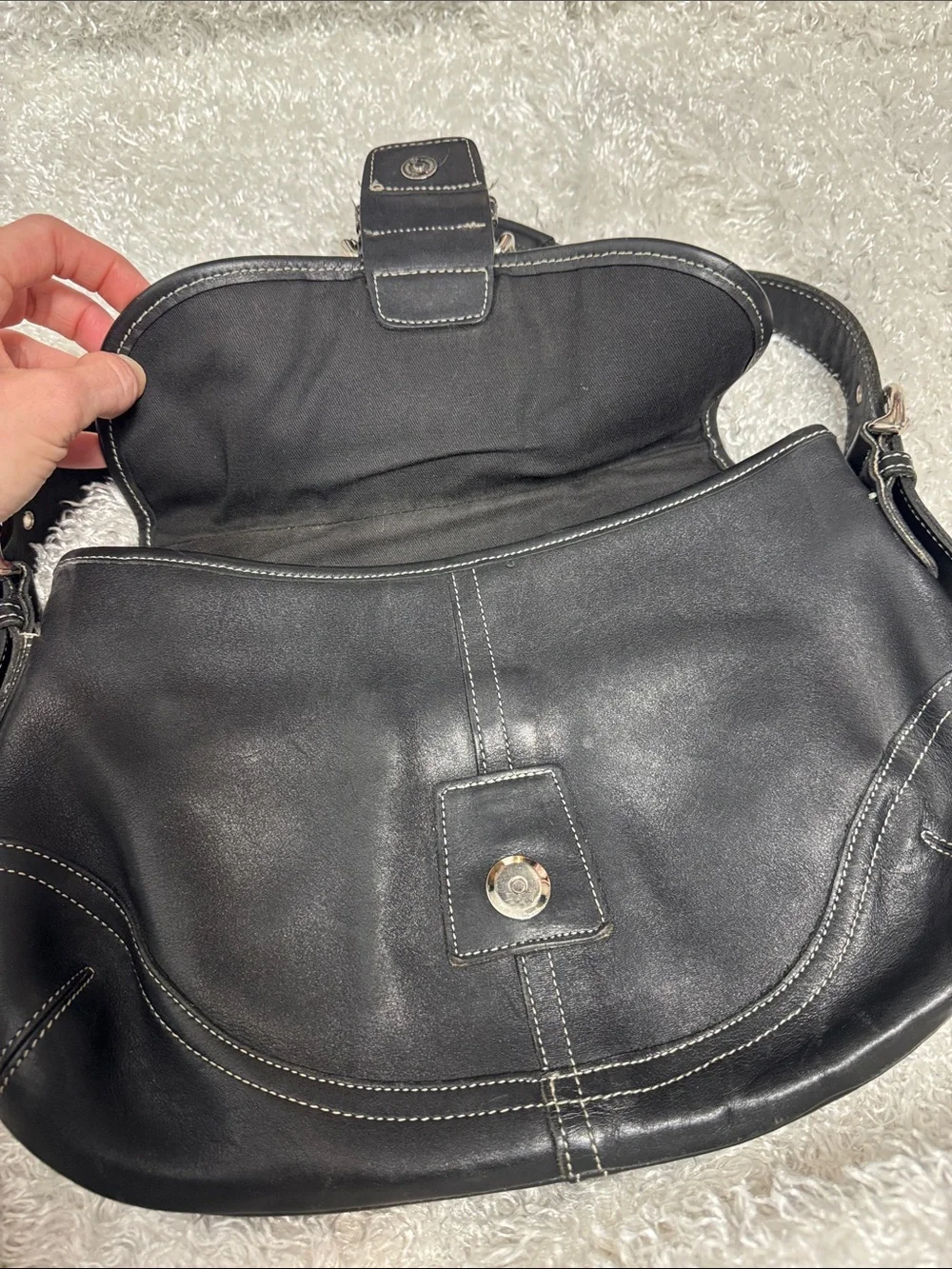 Coach black leather soho purse bag